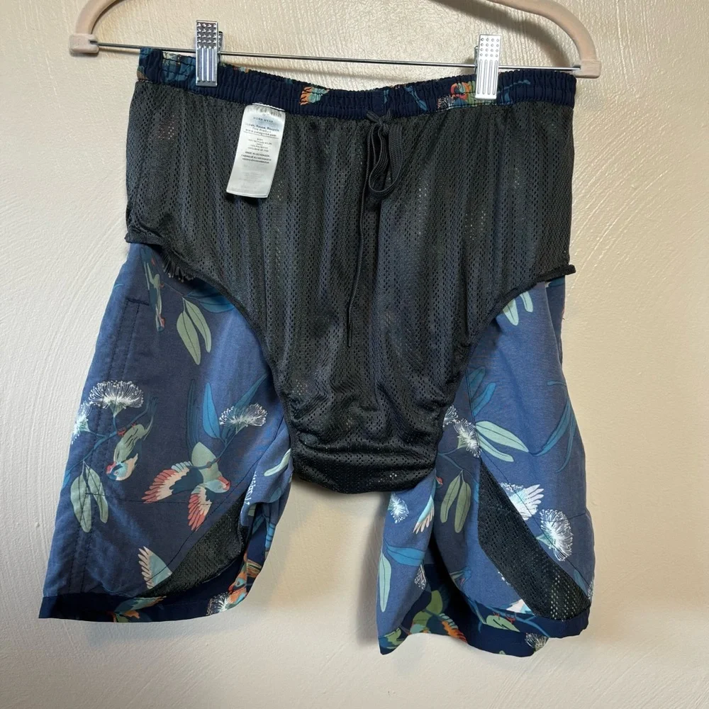 Patagonia Men’s Swim Trunks Baggies Shorts Stone Blue Birds Mesh Lined Size M